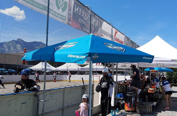 Sonnenschirm mit Logo